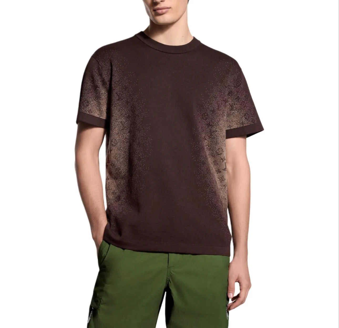 Louis Vuitton/Louis Vuitton 26ss presbyopic gradient jacquard knitted short sleeves